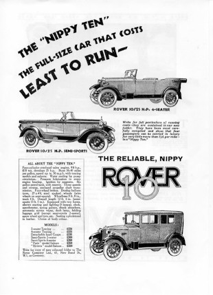 Werbung Rover 10/25hp 1928