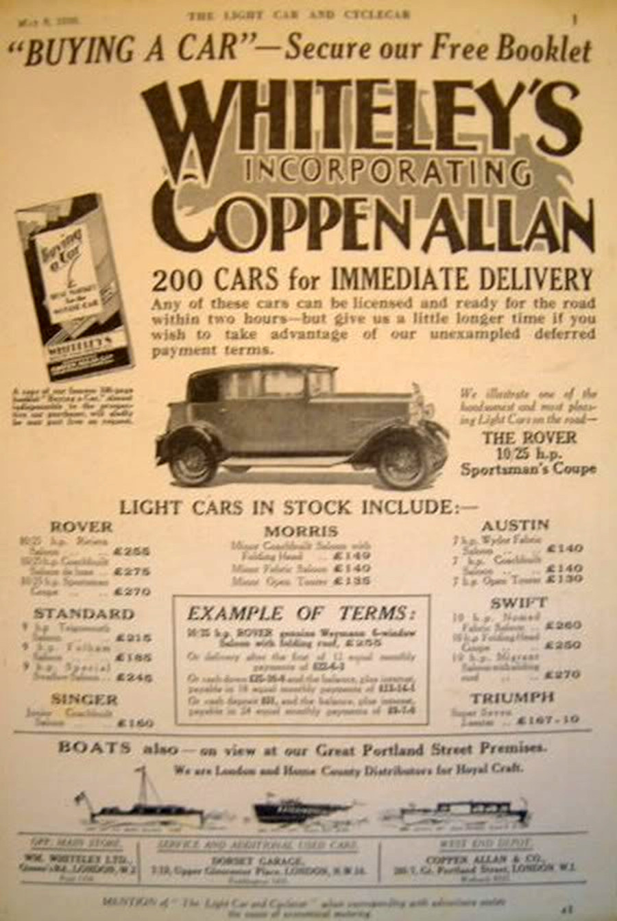 Werbung Rover 10/25hp 1930