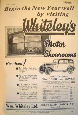 Werbung Rover 10/25hp 1931