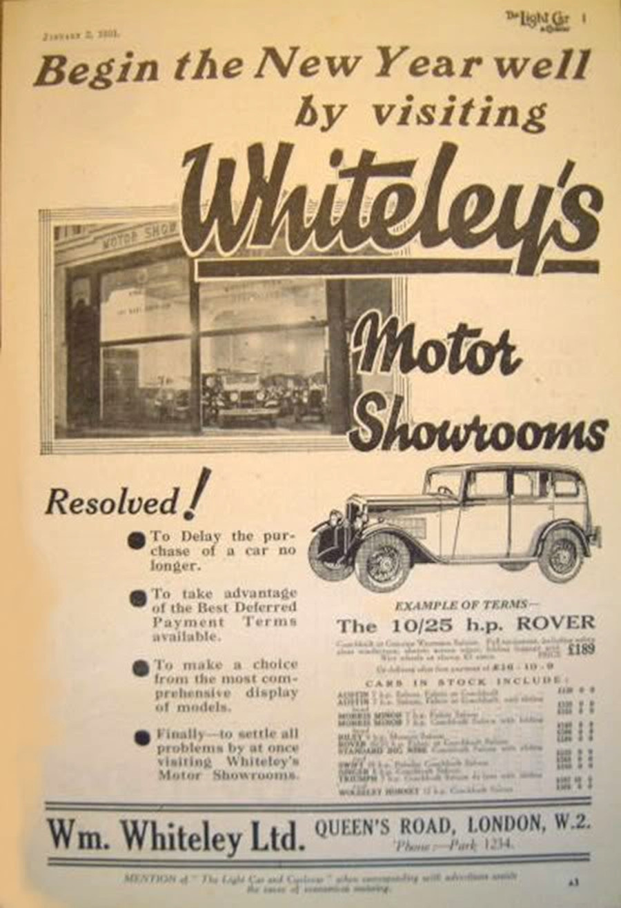 Werbung Rover 10/25hp 1931