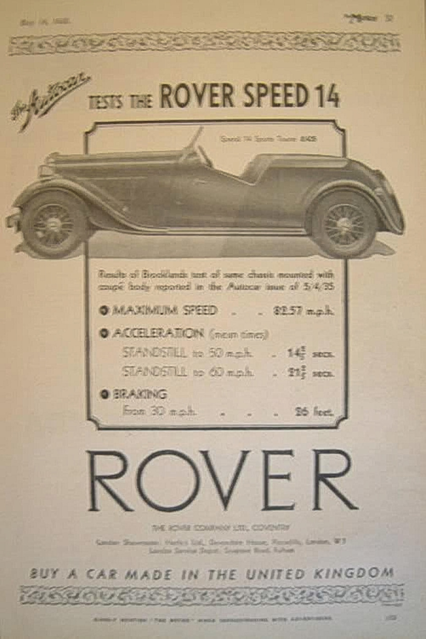 P1 Werbung (14hp Speed) 1935