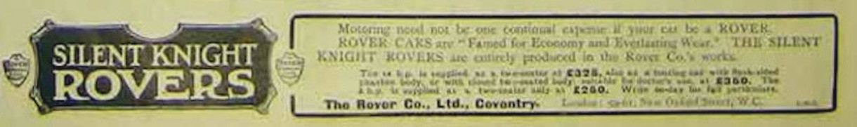 1911 Werbung ROVER Silent Knights