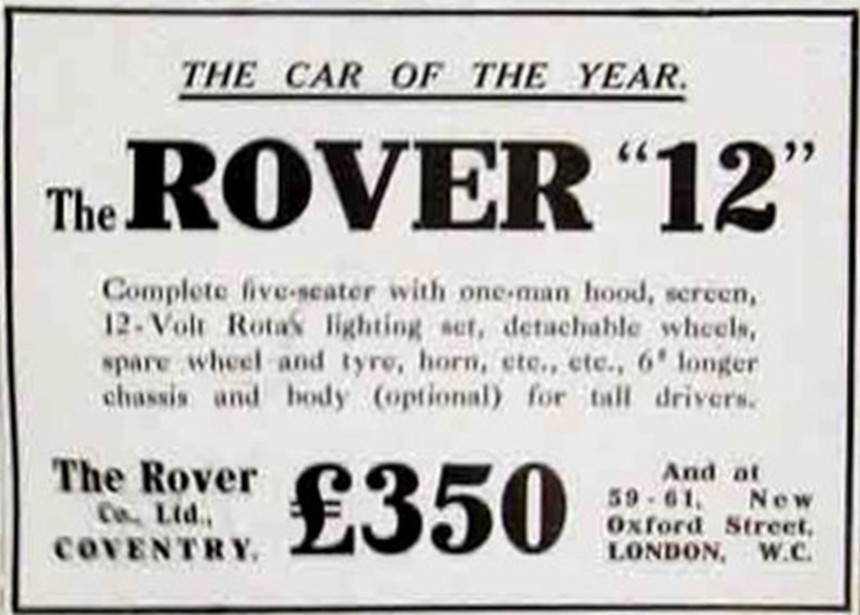 Werbung für Rover 12hp Clegg, 1914