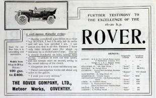 Werbung für Rover 16-20hp, 1907, MotorCar