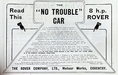 Werbung für Rover 8hp, 1907