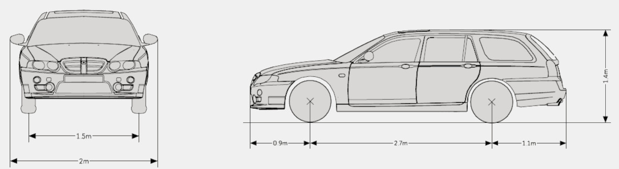 Abmessungen MG ZT-T 2004