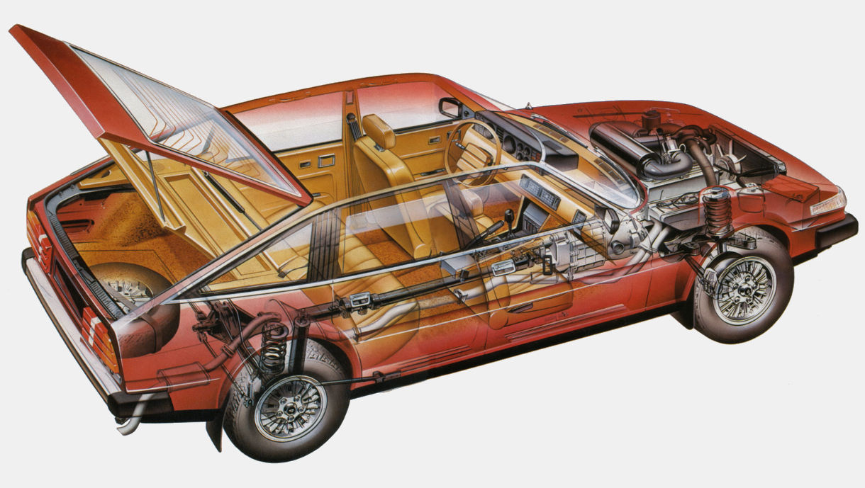 1979 ROVER SD1 3500 Mark I als Schnittbild