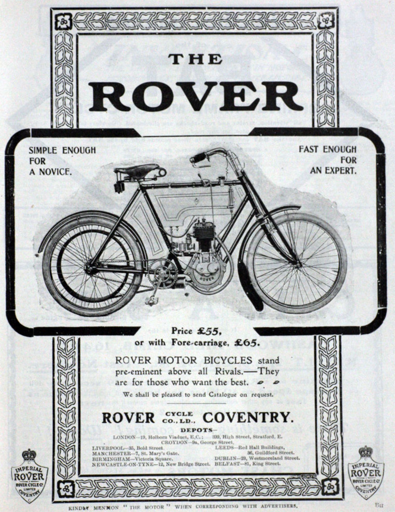 1904 ROVER 3 hp Anzeige