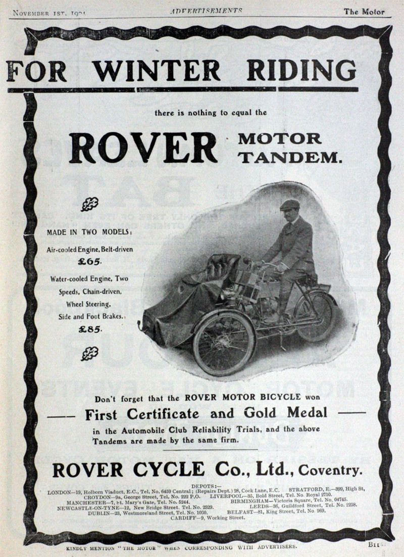 1904 Werbung für ROVER Forecar