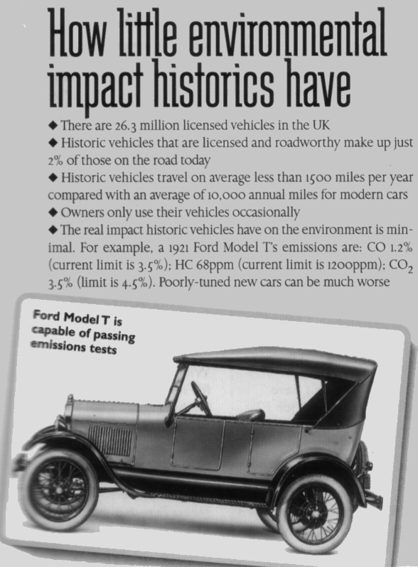 Abb: Artikel &uuml;ber die Umweltvertr&auml;glichkeit &auml;lterer Automobile 1998